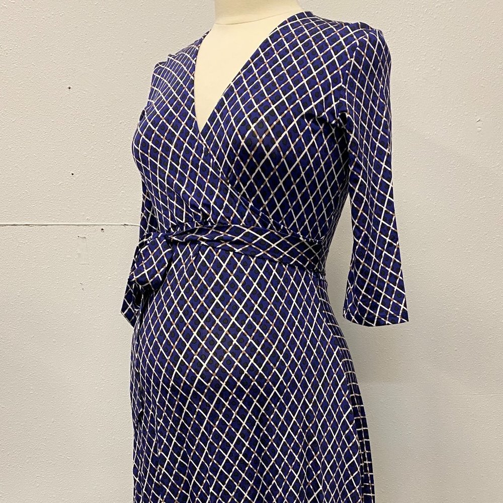 Leota Blue Wrap Maternity Dress